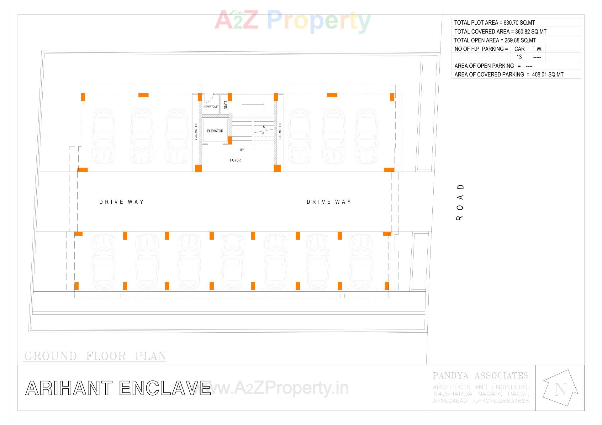 Layout of real estate project Arihant Enclave located at Changispur, Ahmedabad, Gujarat