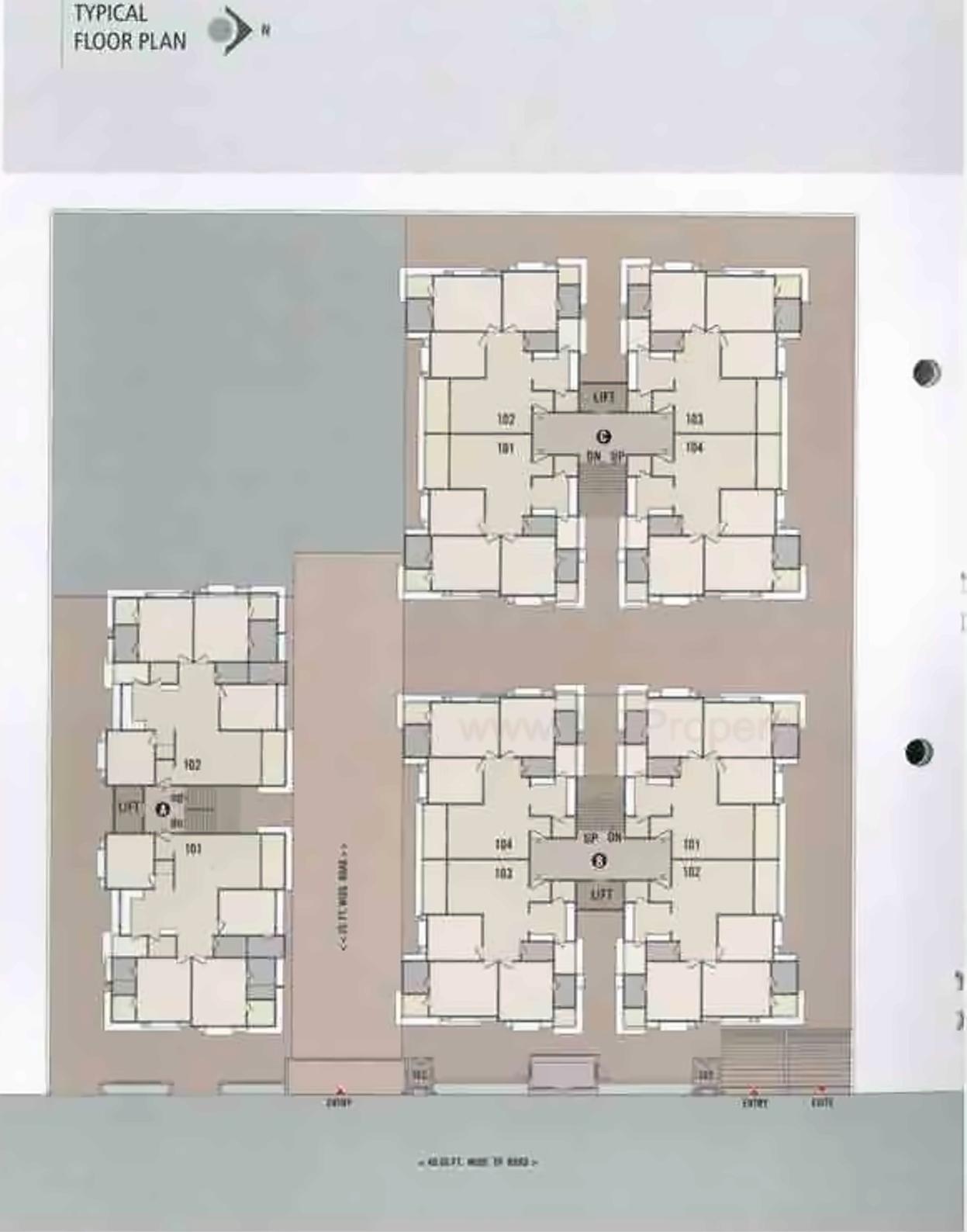 Layout of real estate project Arise Ample located at Gota, Ahmedabad, Gujarat