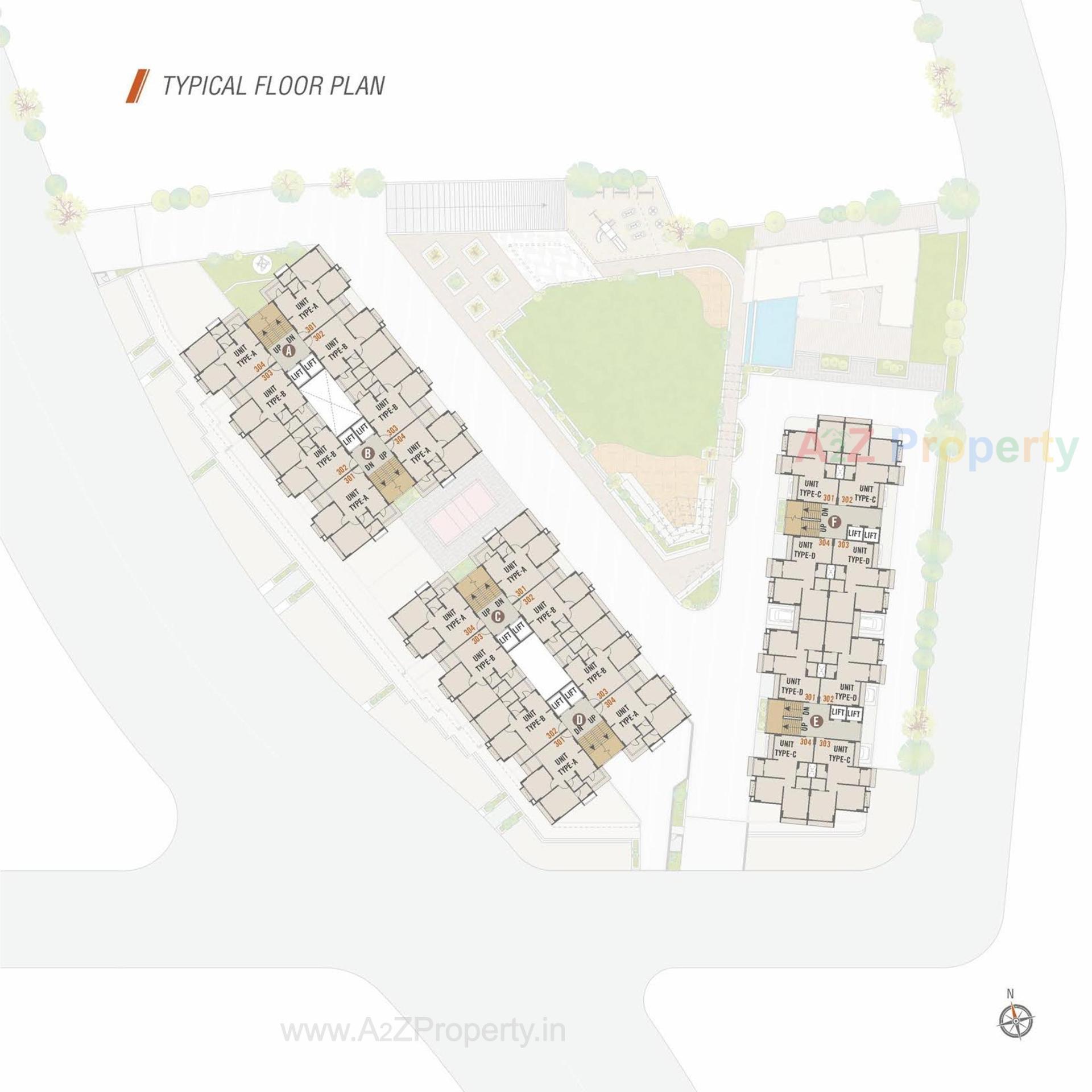 Layout of real estate project Arise Atlantis located at Jagatpur, Ahmedabad, Gujarat