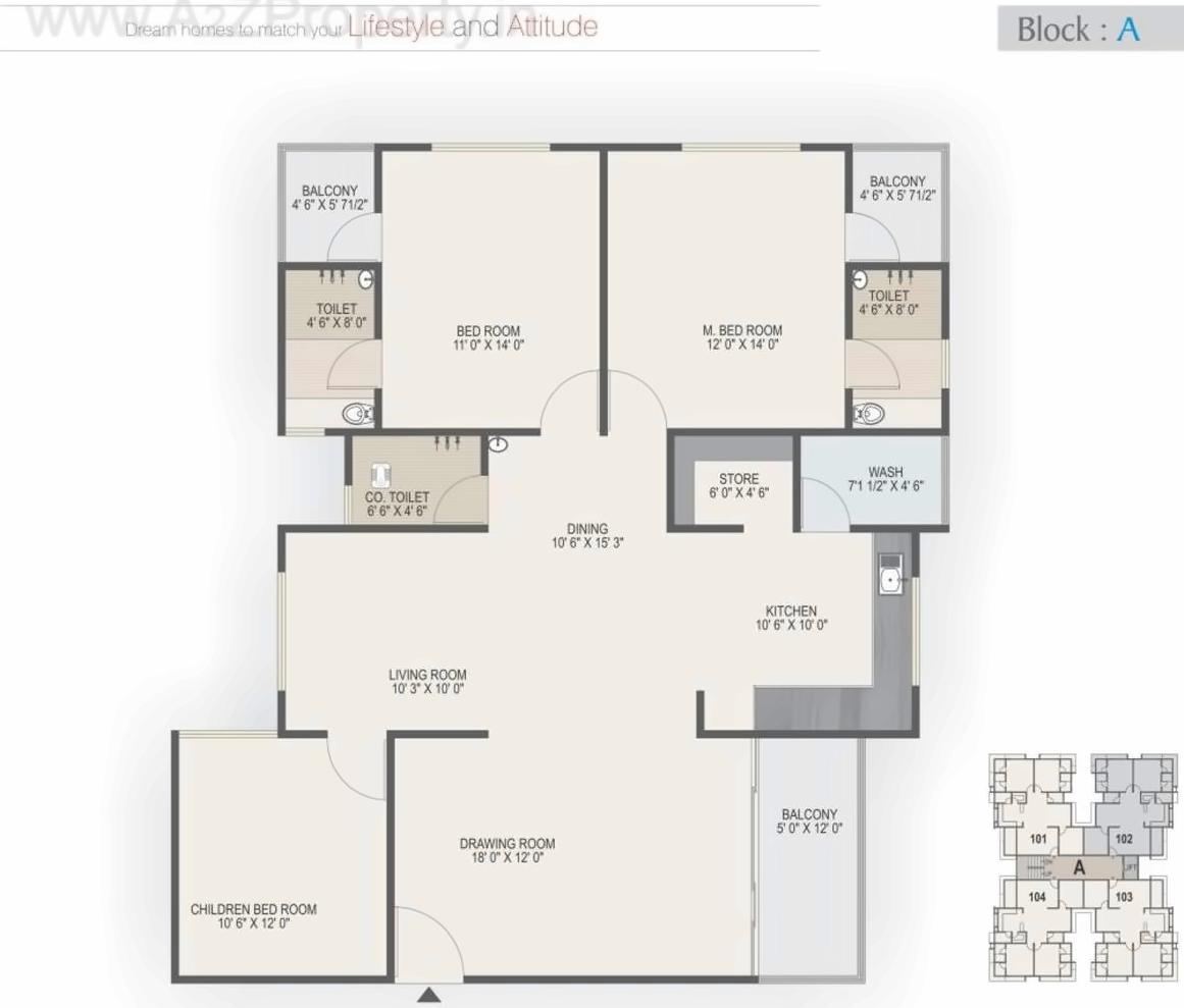 Layout of real estate project Arise Western located at Gota, Ahmedabad, Gujarat