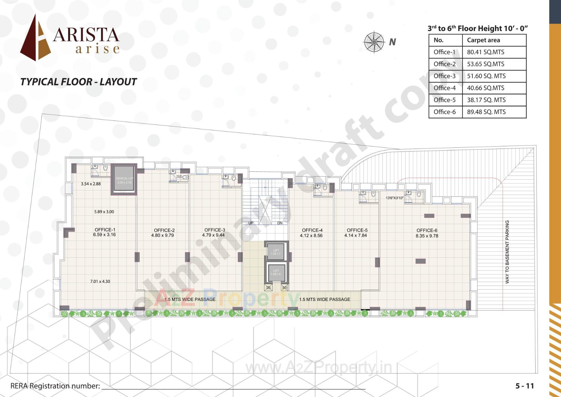 Layout of real estate project Arista Arise located at Vejalpur, Ahmedabad, Gujarat
