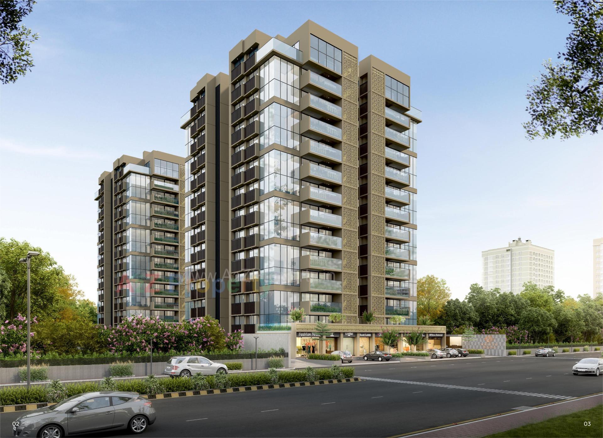 3D Elevation of real estate project Aristo Akalpya located at Chharodi, Ahmedabad, Gujarat