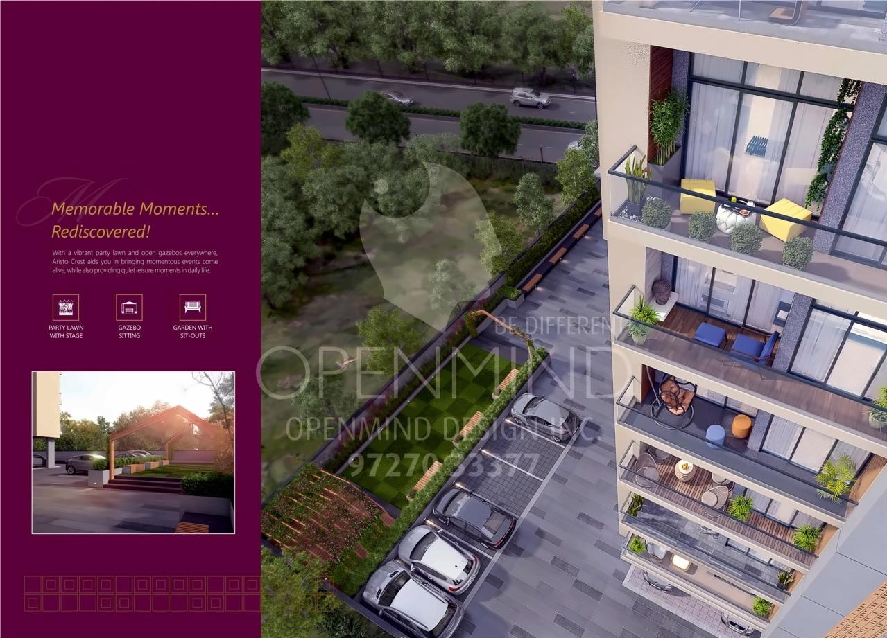 3D Elevation of real estate project Aristo Crest located at Gota, Ahmedabad, Gujarat
