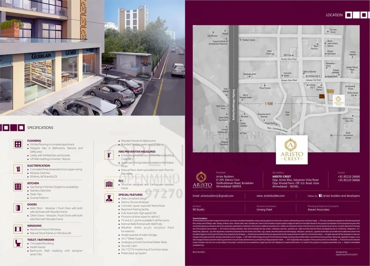  of real estate project Aristo Crest located at Gota, Ahmedabad, Gujarat