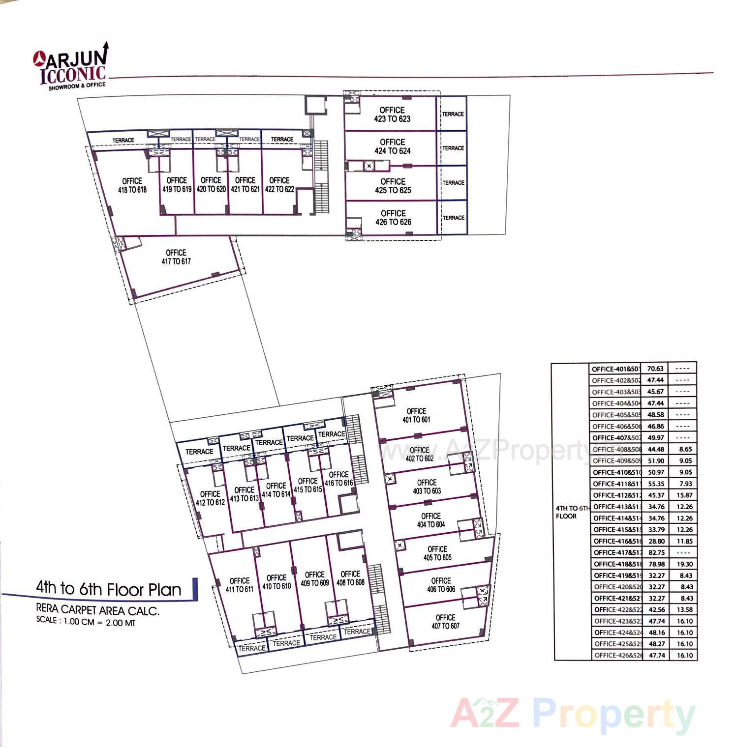 Layout of real estate project Arjun Icconic located at Wadaj, Ahmedabad, Gujarat