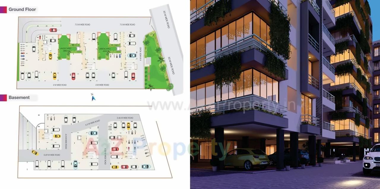 Layout of real estate project Arjun Spacia located at Sola, Ahmedabad, Gujarat