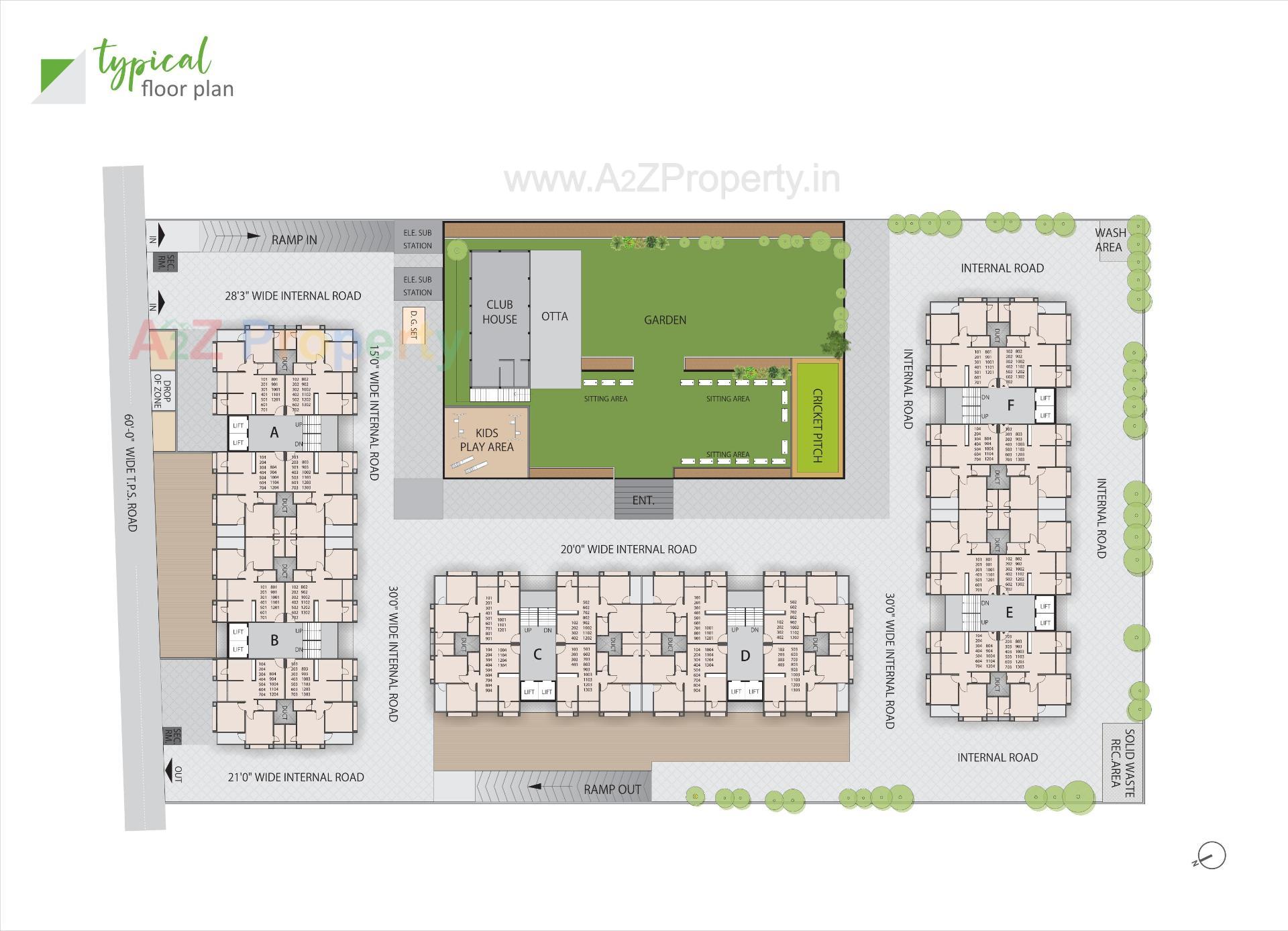Layout of real estate project Artharva Landmark located at Ahmedabad, Ahmedabad, Gujarat