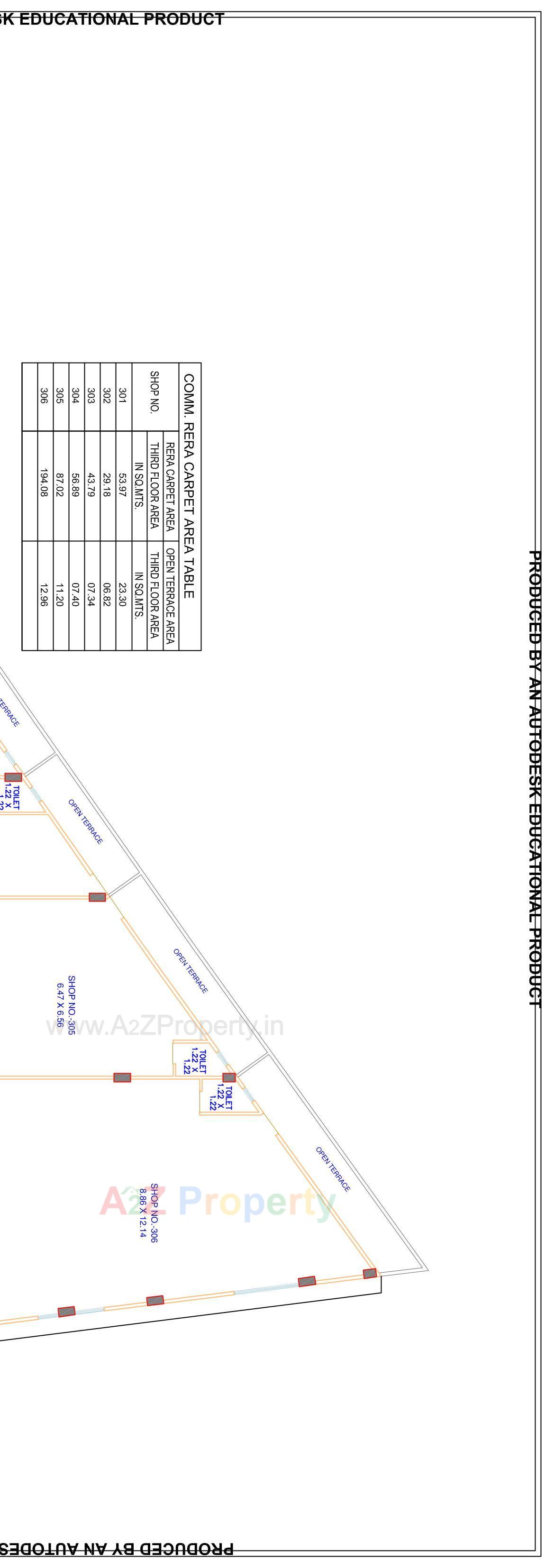 Layout of real estate project Aryaa Business Center located at Dariyapur, Ahmedabad, Gujarat