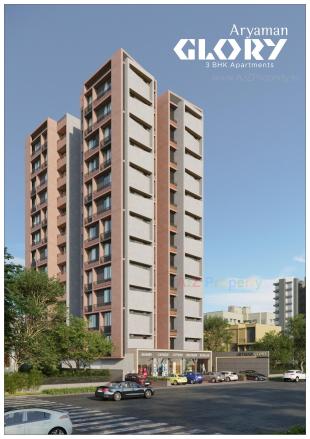 Elevation of real estate project Aryaman Glory located at Tragad, Ahmedabad, Gujarat