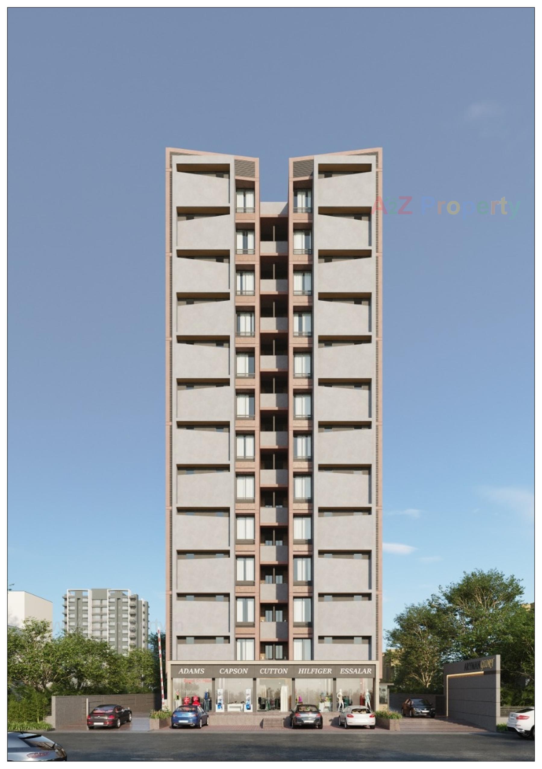 3D Elevation of real estate project Aryaman Glory located at Tragad, Ahmedabad, Gujarat