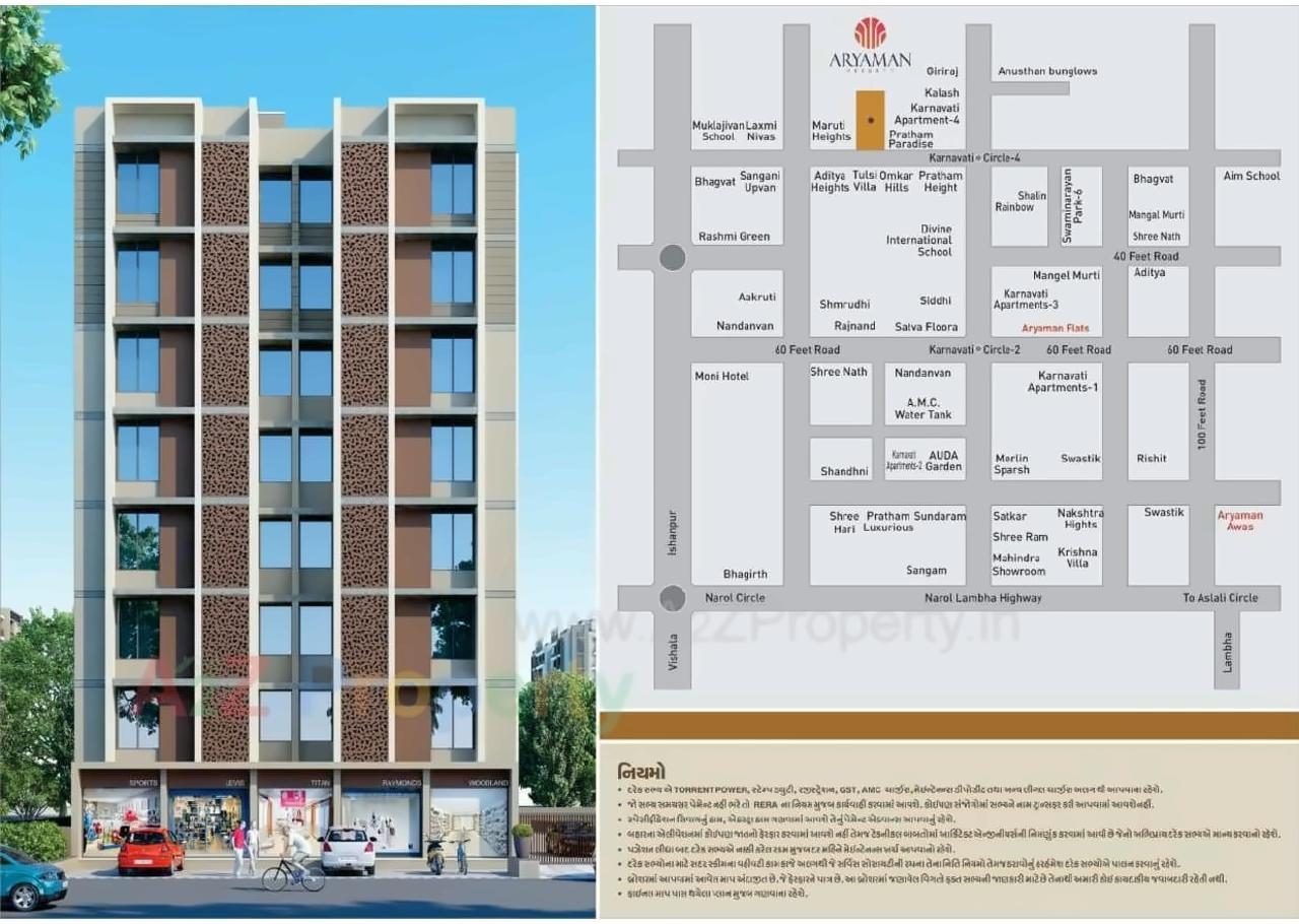 Layout of real estate project Aryaman Heights located at Vatva, Ahmedabad, Gujarat