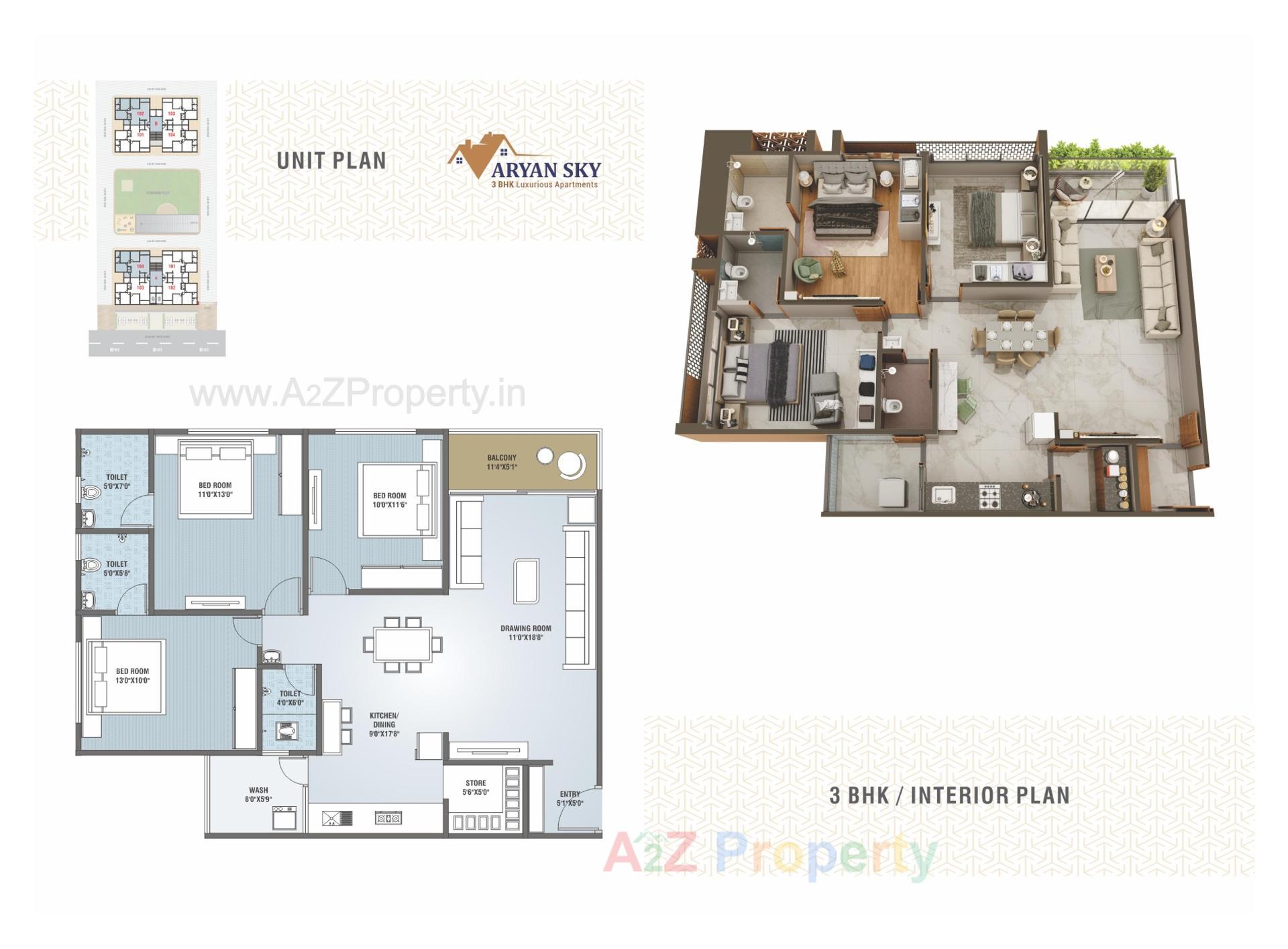 Layout of real estate project Aryan Sky located at Ahmedabad, Ahmedabad, Gujarat