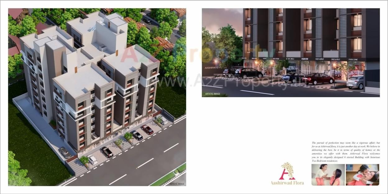 3D Elevation of real estate project Ashirwad Flora located at Ramol, Ahmedabad, Gujarat