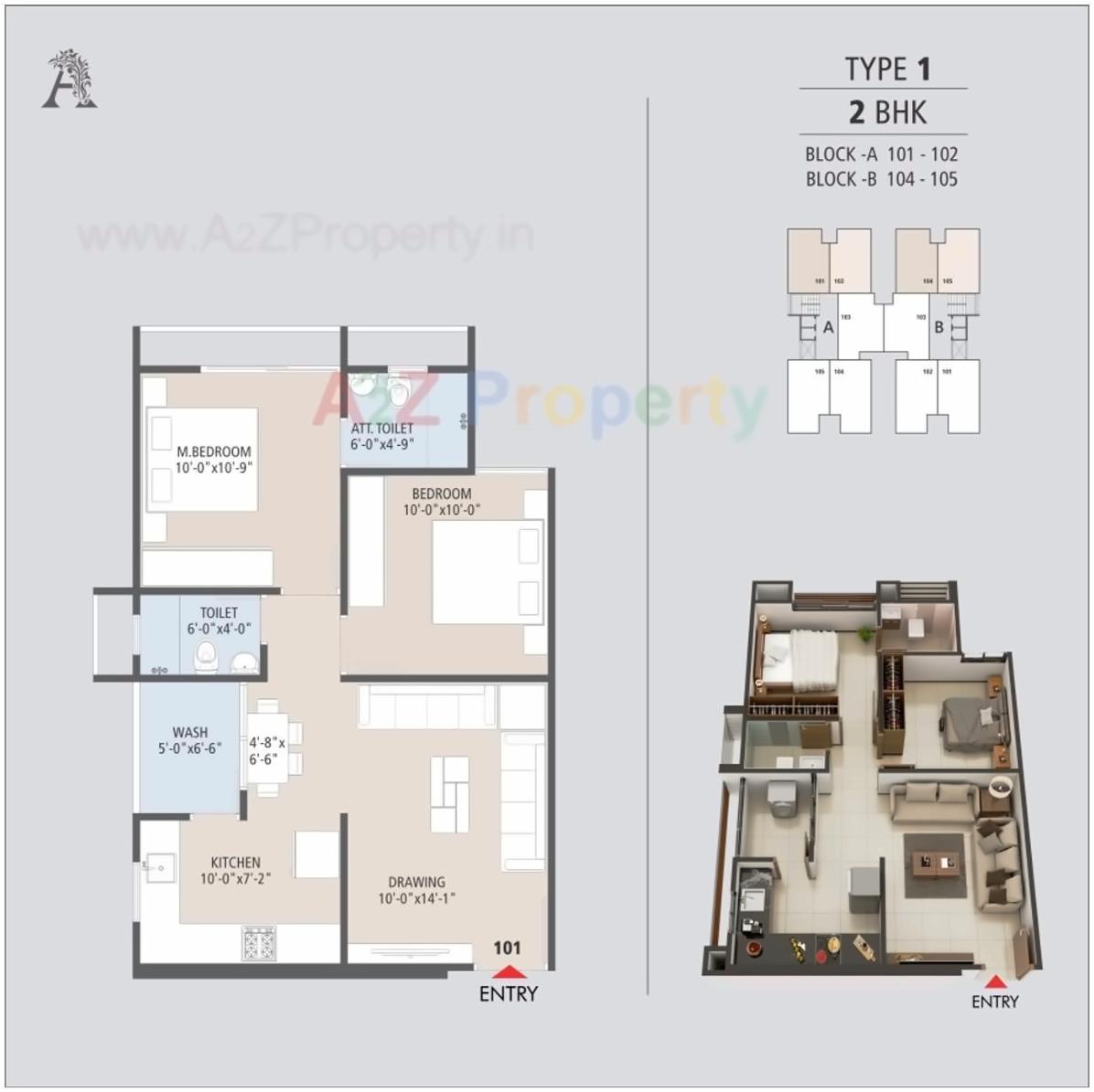 Layout of real estate project Ashirwad Flora located at Ramol, Ahmedabad, Gujarat