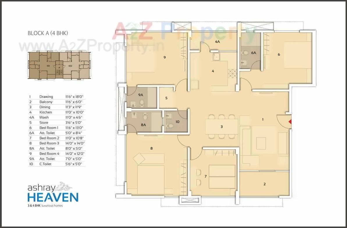 Layout of real estate project Ashray Heaven located at Sola, Ahmedabad, Gujarat