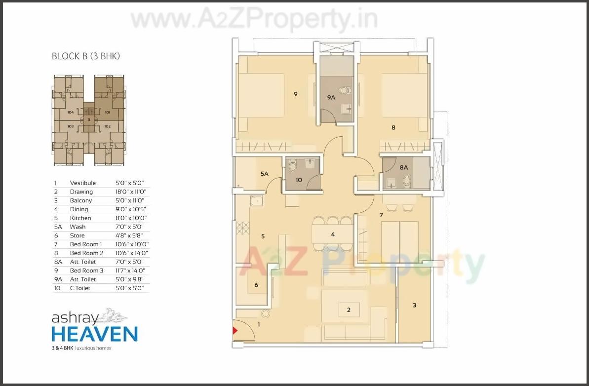 Layout of real estate project Ashray Heaven located at Sola, Ahmedabad, Gujarat