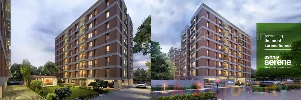 3D Elevation of real estate project Ashray Serene located at Chandkheda, Ahmedabad, Gujarat