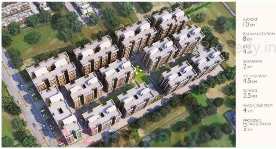 3D Elevation of real estate project Ashraya 10 (phase   2) located at Kali, Ahmedabad, Gujarat