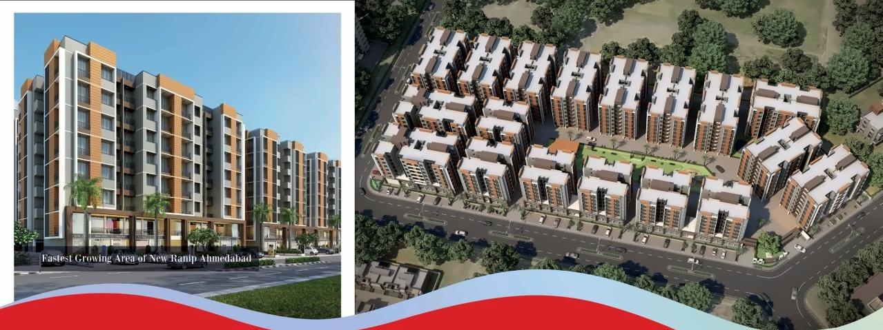 3D Elevation of real estate project Ashraya located at Kali, Ahmedabad, Gujarat