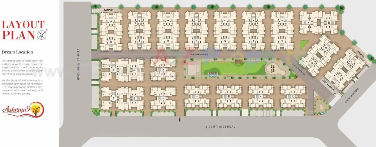 Layout of real estate project Ashraya located at Kali, Ahmedabad, Gujarat