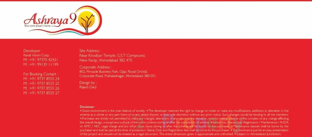  of real estate project Ashraya located at Kali, Ahmedabad, Gujarat