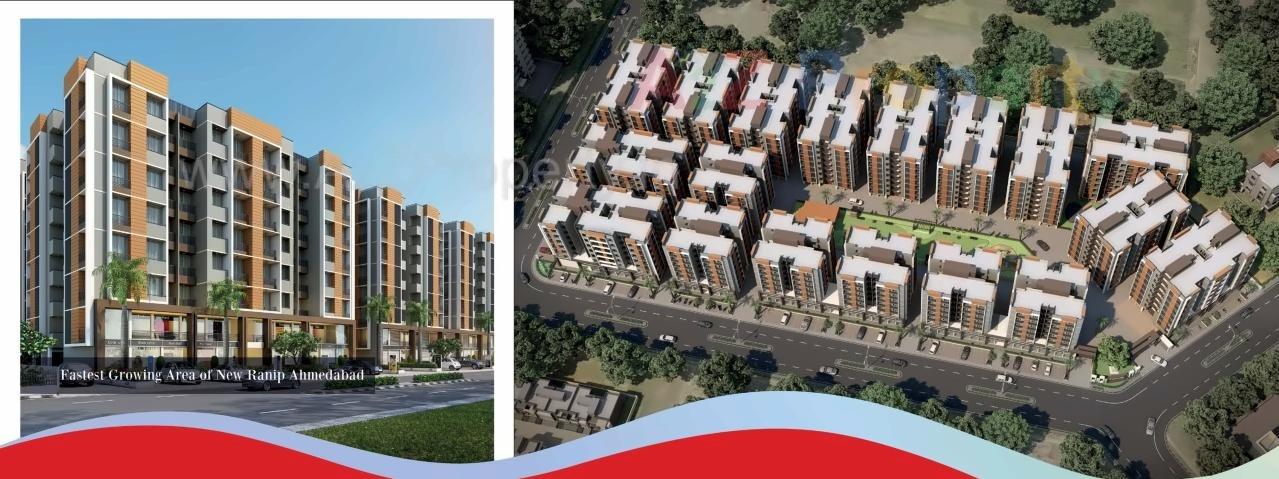 3D Elevation of real estate project Ashraya located at Kali, Ahmedabad, Gujarat