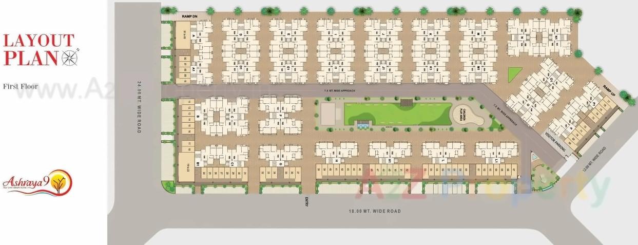 Layout of real estate project Ashraya located at Kali, Ahmedabad, Gujarat