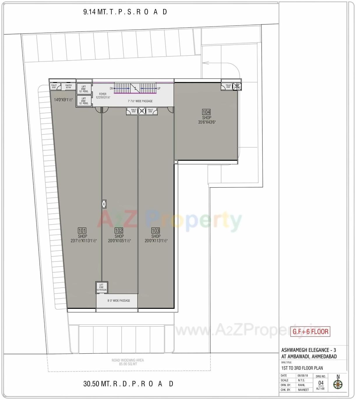 Layout of real estate project Ashwamegh Elegance located at Paldi, Ahmedabad, Gujarat