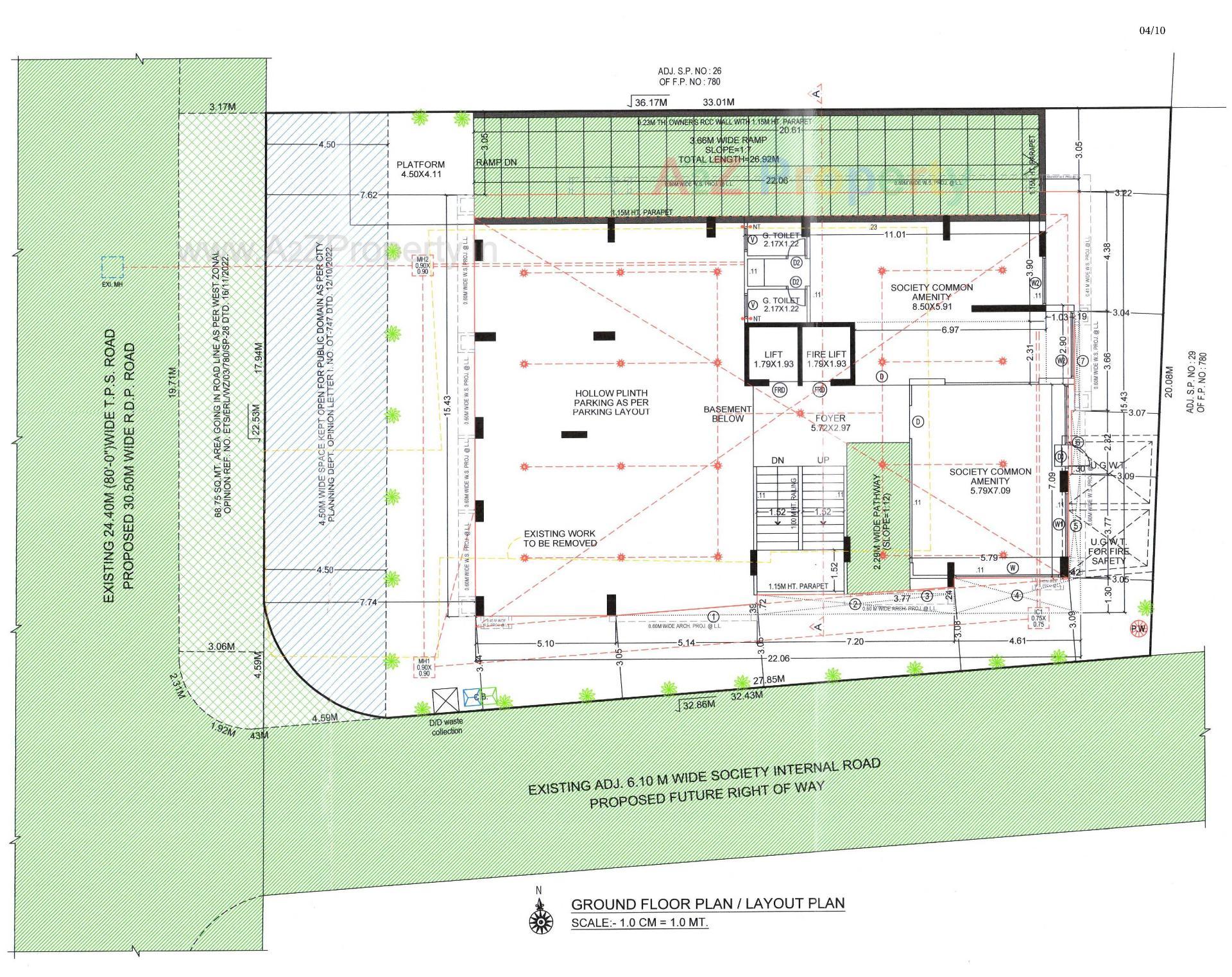 Layout of real estate project Ashwamegh Paradise located at Kochrab, Ahmedabad, Gujarat