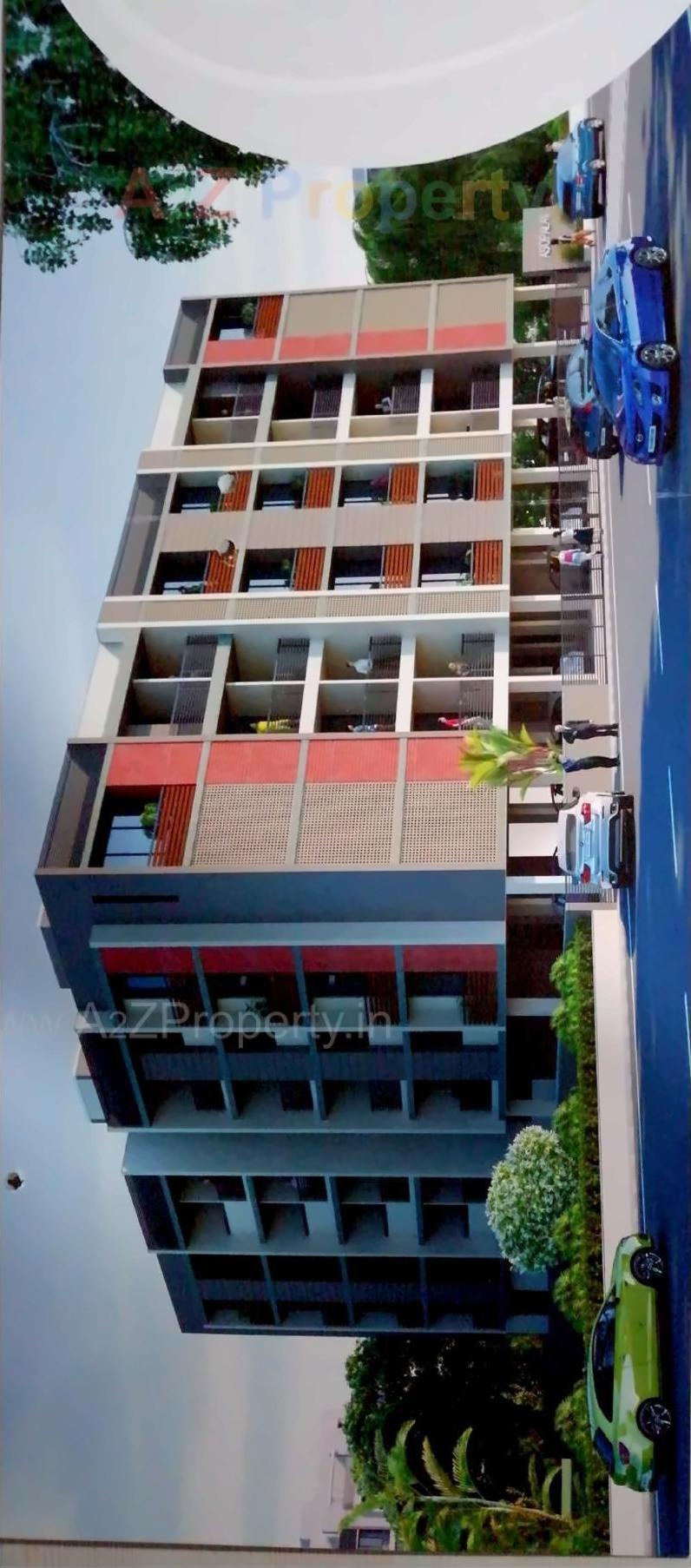 3D Elevation of real estate project Asopalav Apartments located at New-wadaj, Ahmedabad, Gujarat