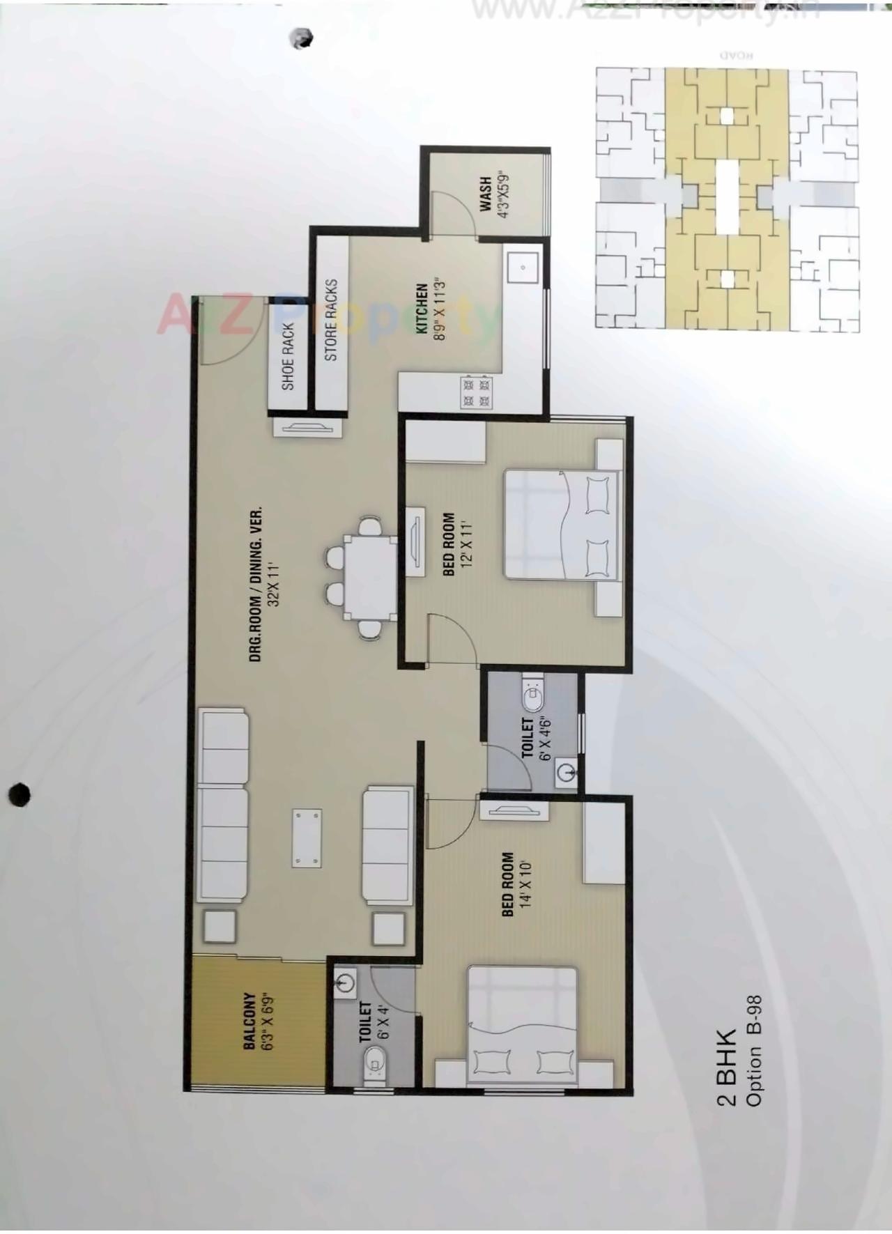Layout of real estate project Asopalav Apartments located at New-wadaj, Ahmedabad, Gujarat