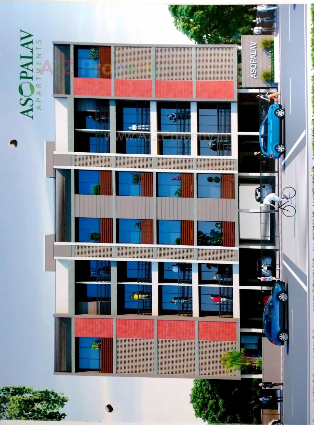 3D Elevation of real estate project Asopalav Apartments located at New-wadaj, Ahmedabad, Gujarat