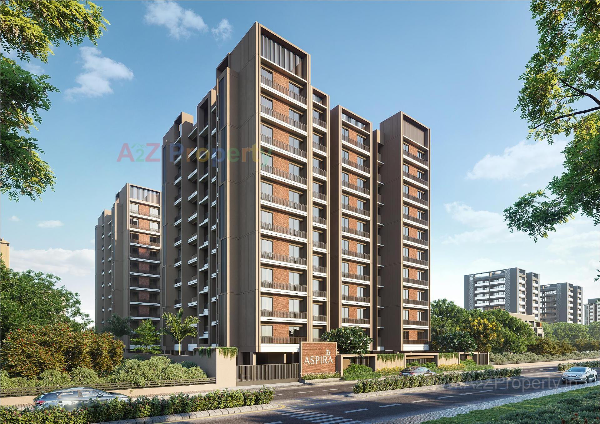 3D Elevation of real estate project Aspira located at Tragad, Ahmedabad, Gujarat