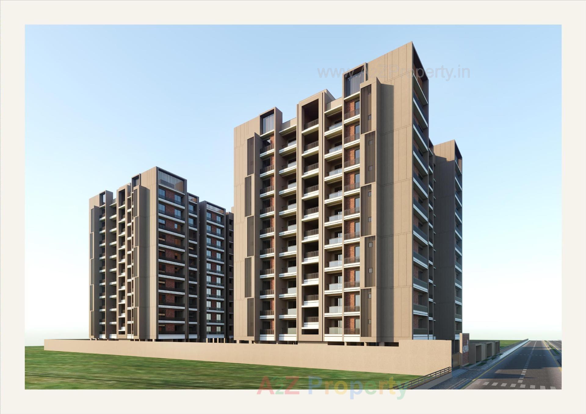 3D Elevation of real estate project Aspira located at Tragad, Ahmedabad, Gujarat