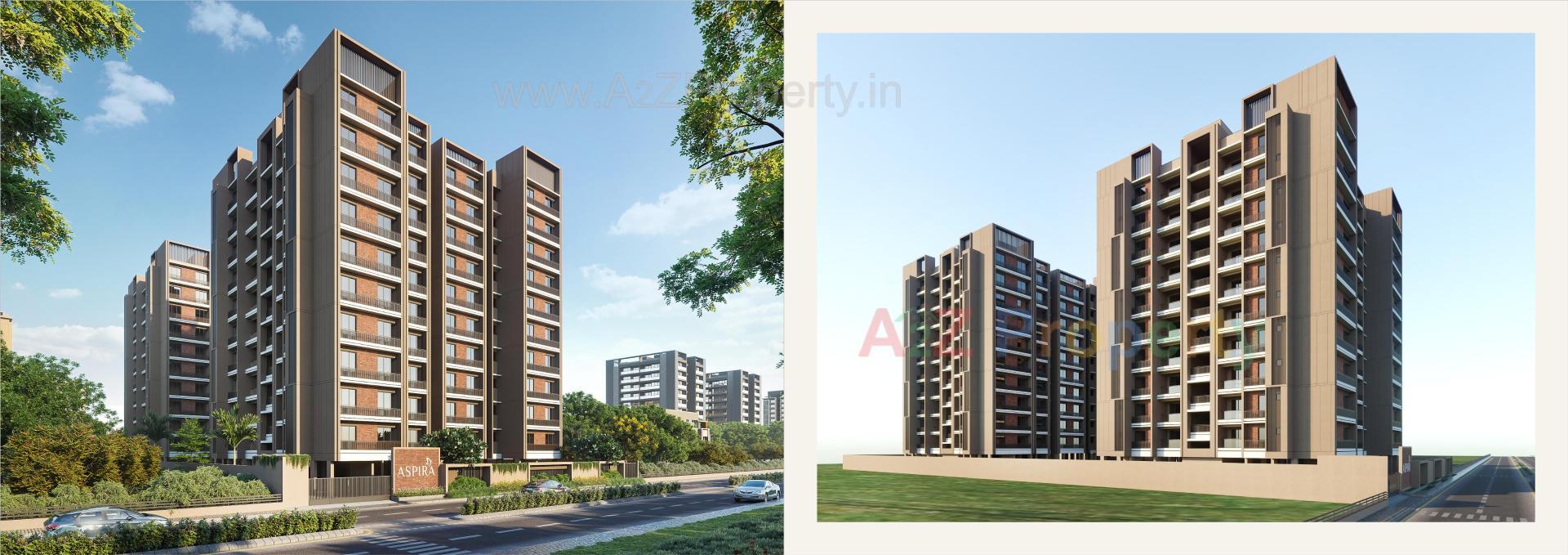 3D Elevation of real estate project Aspira located at Tragad, Ahmedabad, Gujarat