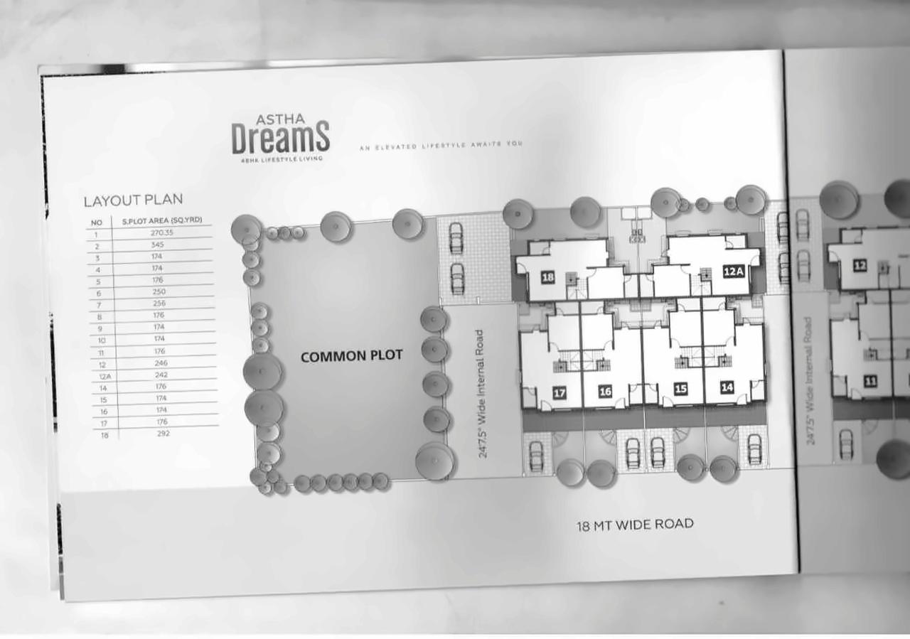Layout of real estate project Astha Dreams located at Barejdi, Ahmedabad, Gujarat