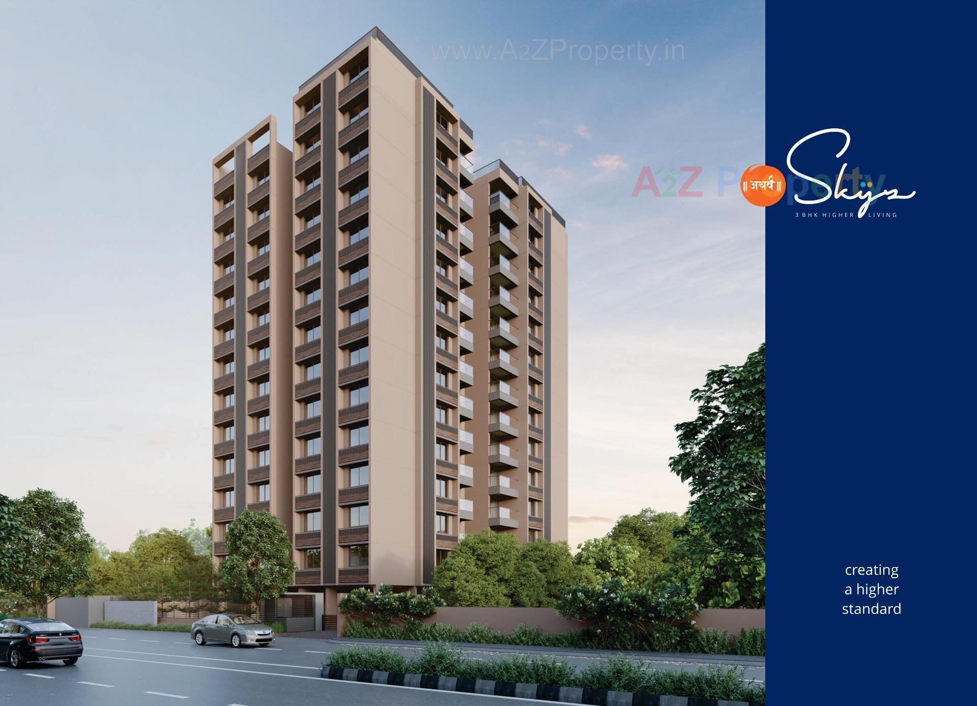 3D Elevation of real estate project Atharva Skyz located at Chenpur, Ahmedabad, Gujarat