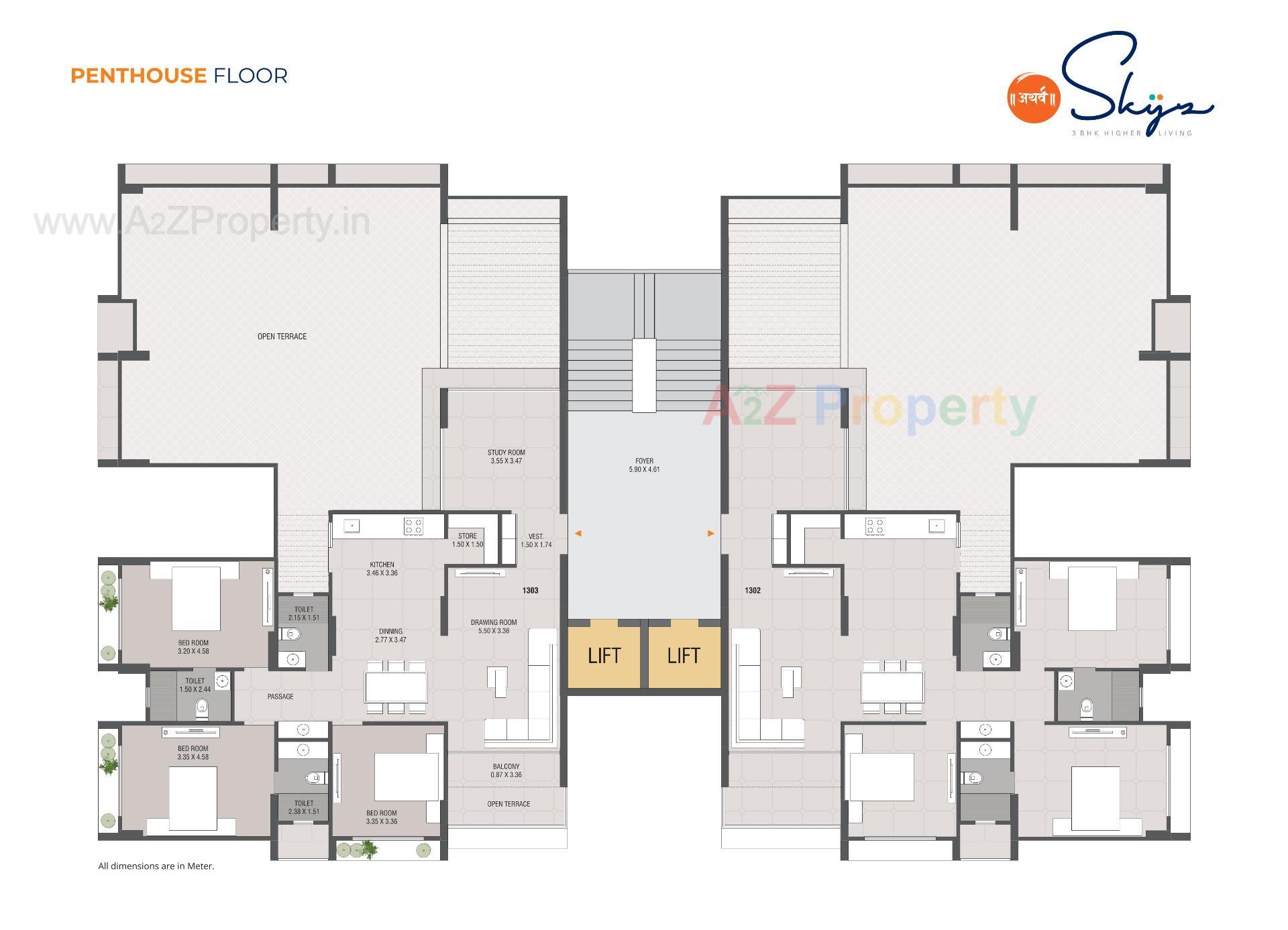 Layout of real estate project Atharva Skyz located at Chenpur, Ahmedabad, Gujarat