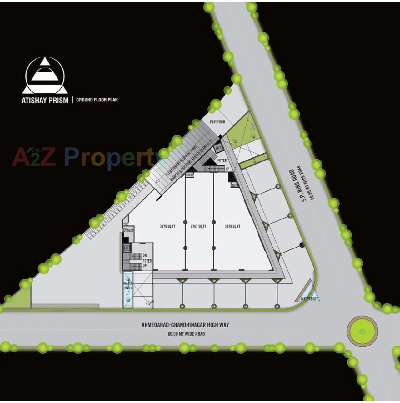Layout of real estate project Atishay Prism located at Amiyapura, Ahmedabad, Gujarat