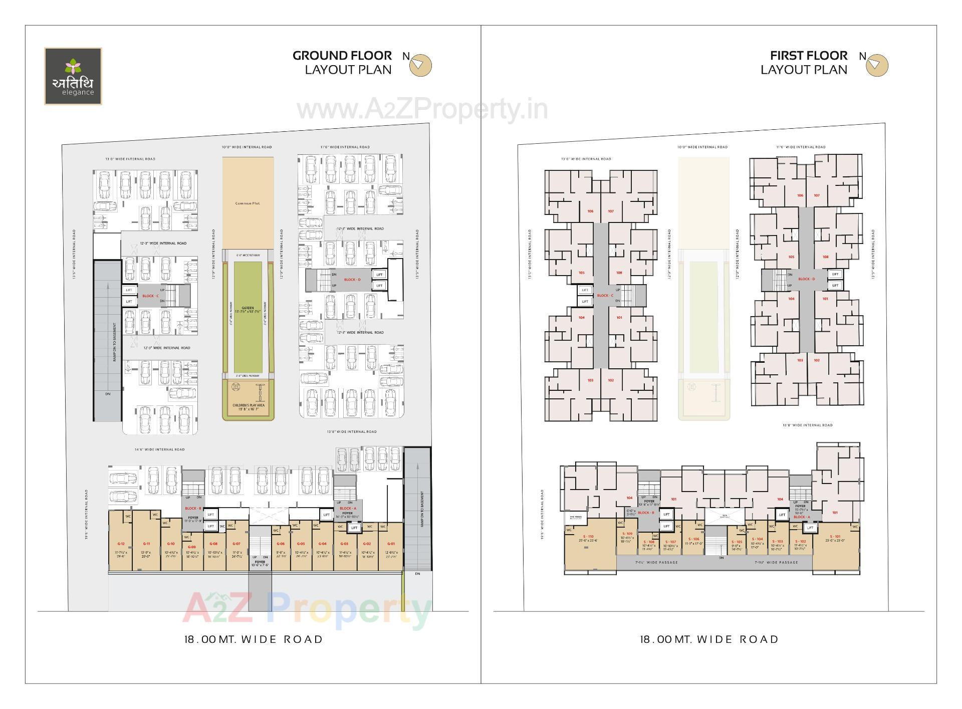 Layout of real estate project Atithi Elegance located at Narol, Ahmedabad, Gujarat