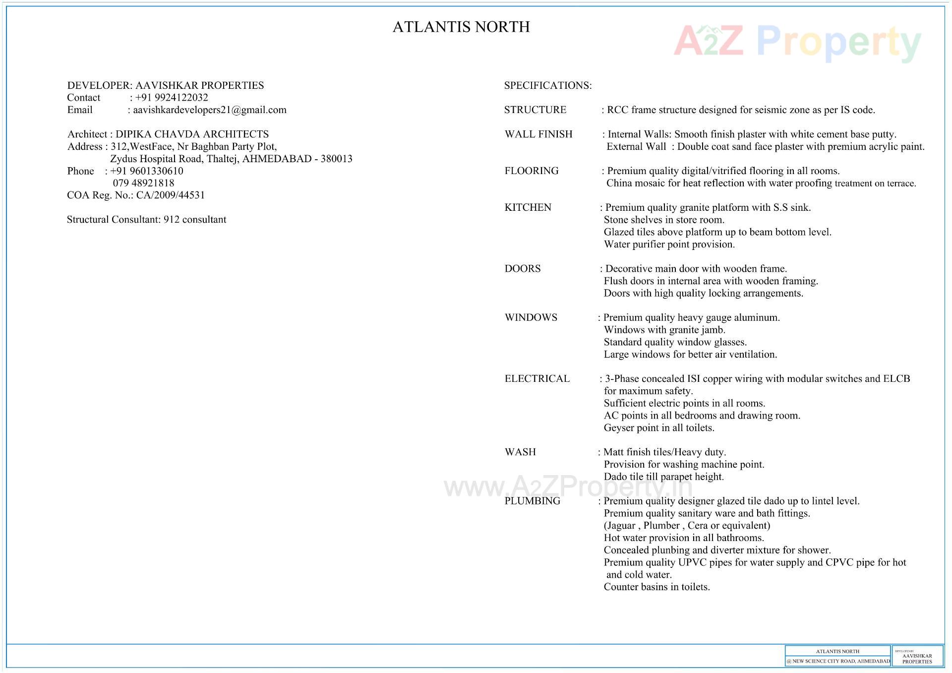 of real estate project Atlantis North located at Gota, Ahmedabad, Gujarat