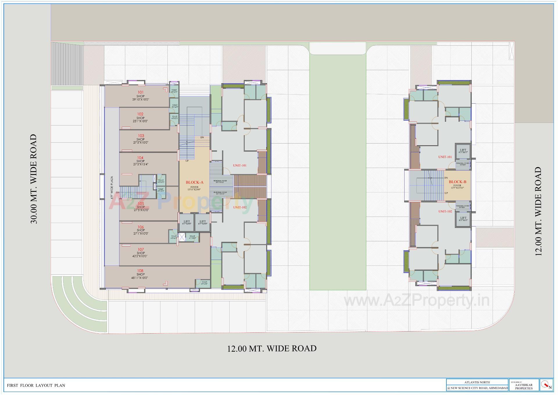 Layout of real estate project Atlantis North located at Gota, Ahmedabad, Gujarat