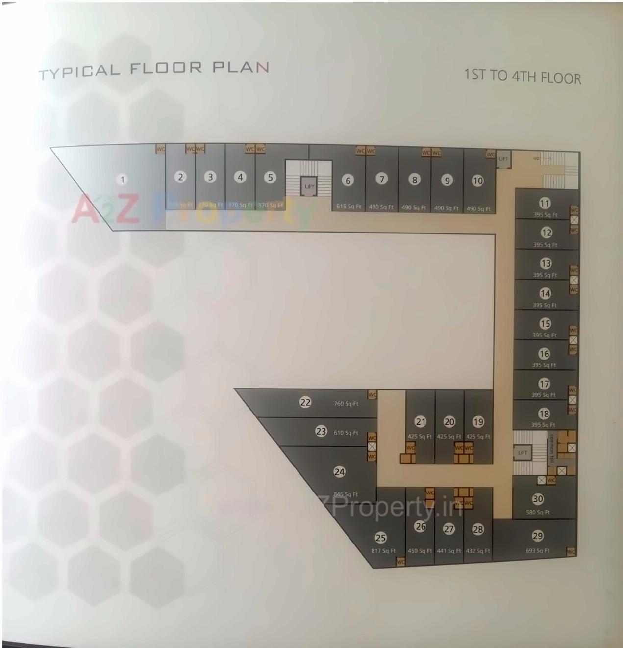 Layout of real estate project Atria Business Zone located at Asarwa, Ahmedabad, Gujarat