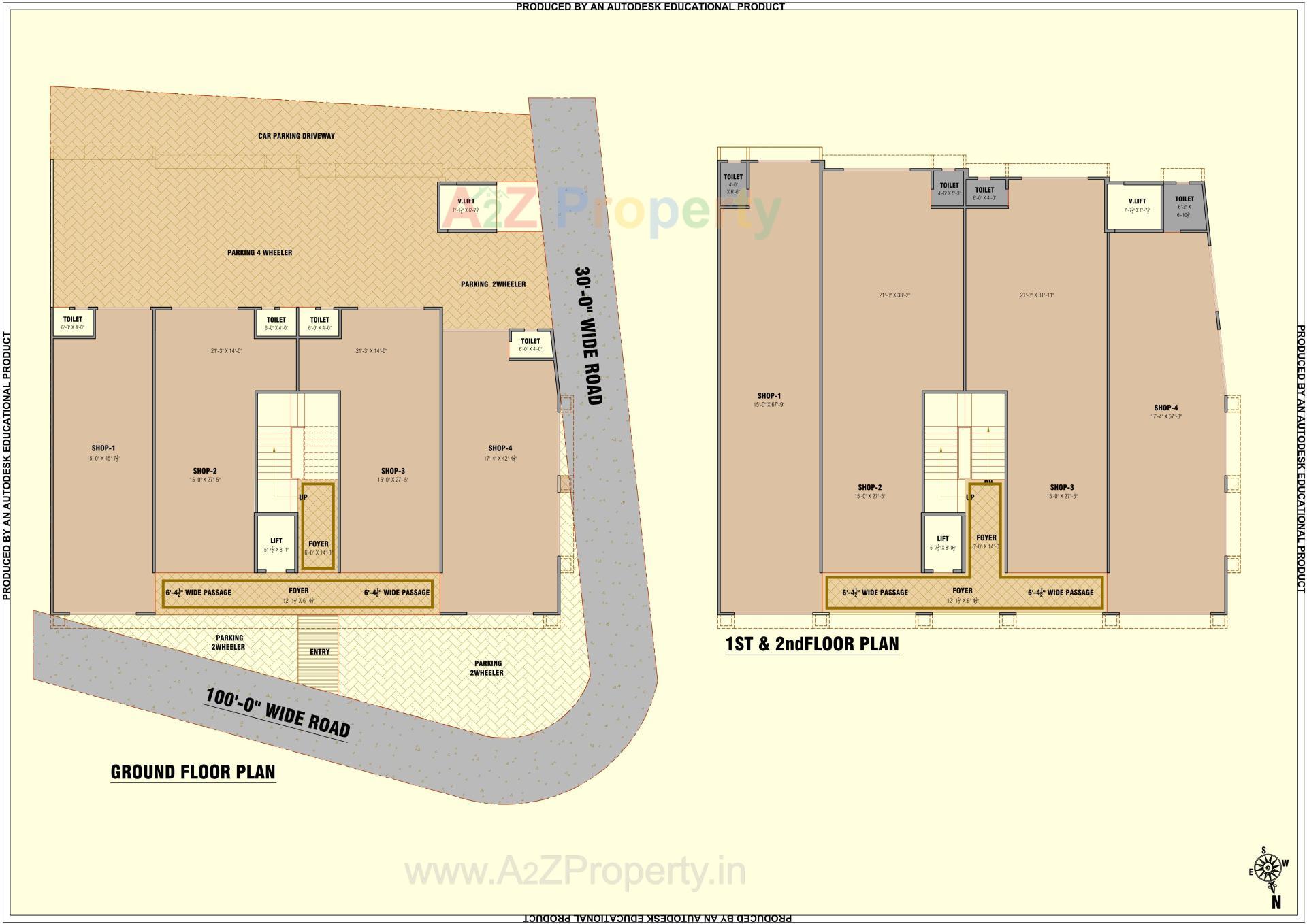 Layout of real estate project Aum Arcade located at Nava-wadaj, Ahmedabad, Gujarat