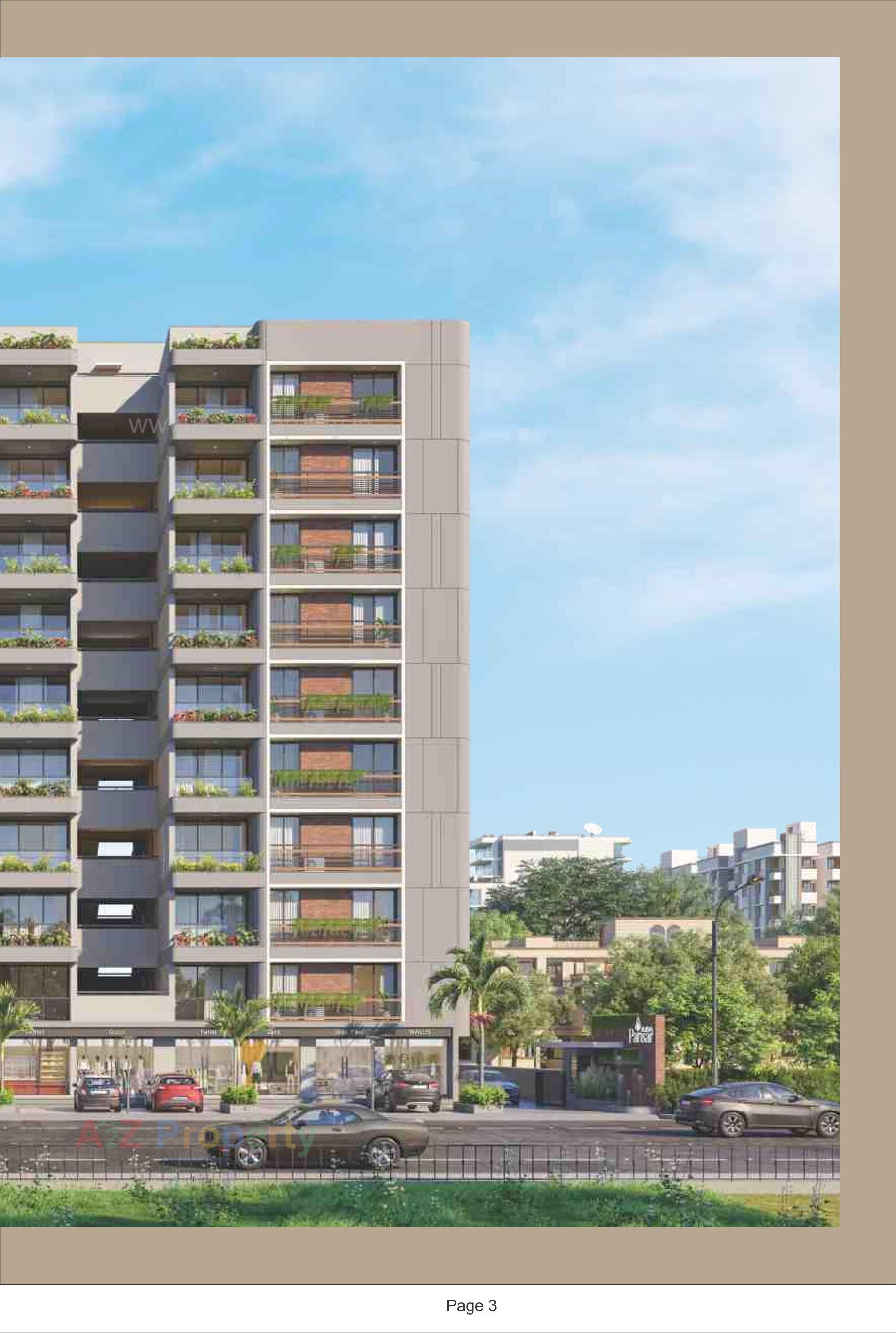 3D Elevation of real estate project Aura Parisar located at Ramol, Ahmedabad, Gujarat