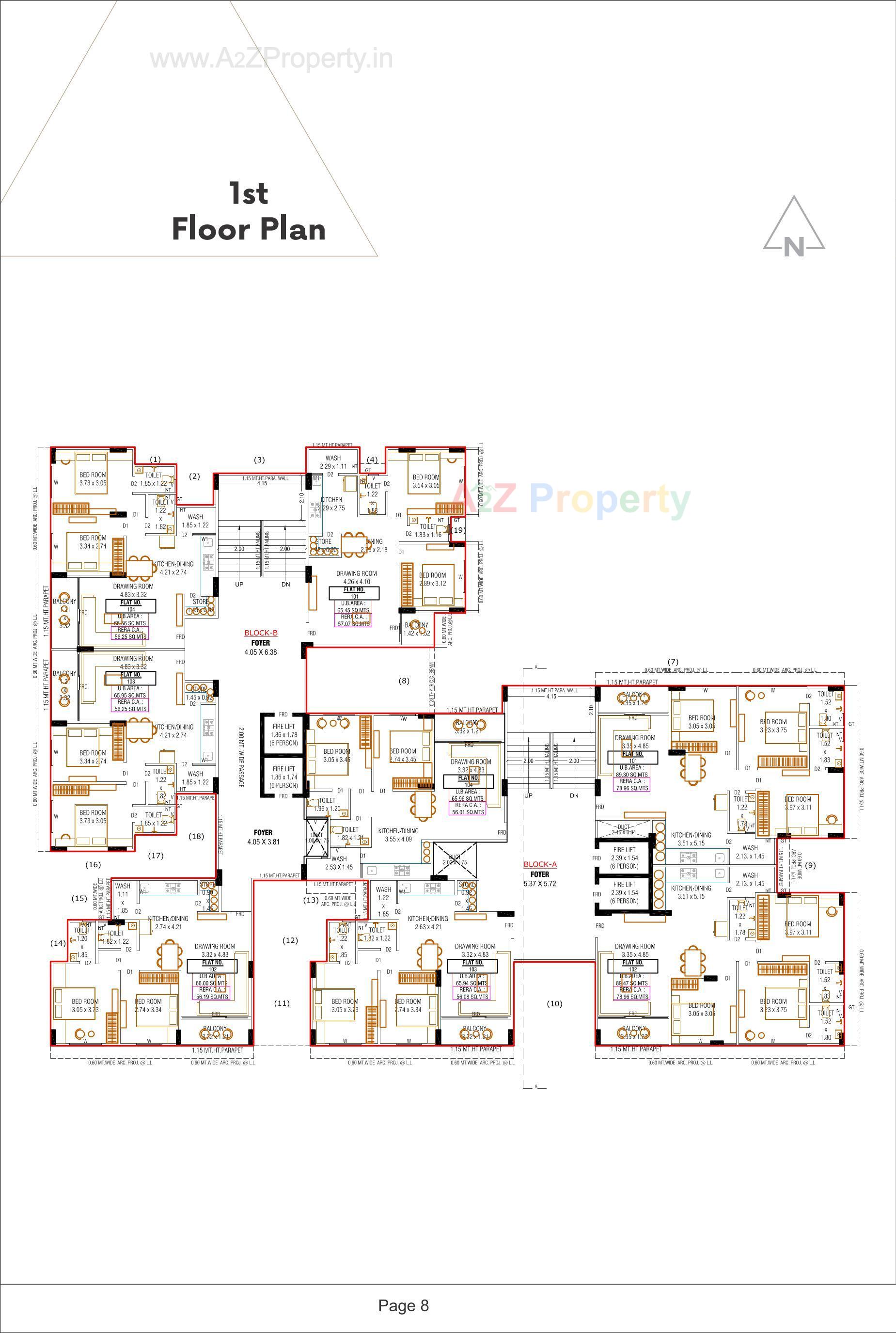 Layout of real estate project Aura Parisar located at Ramol, Ahmedabad, Gujarat