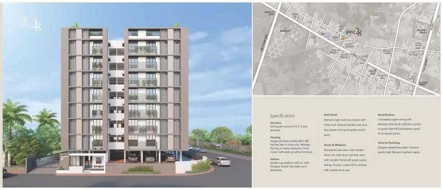 3D Elevation of real estate project Avadh located at Sola, Ahmedabad, Gujarat