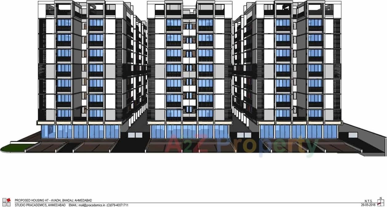 3D Elevation of real estate project Avadh Highland located at Bhadaj, Ahmedabad, Gujarat