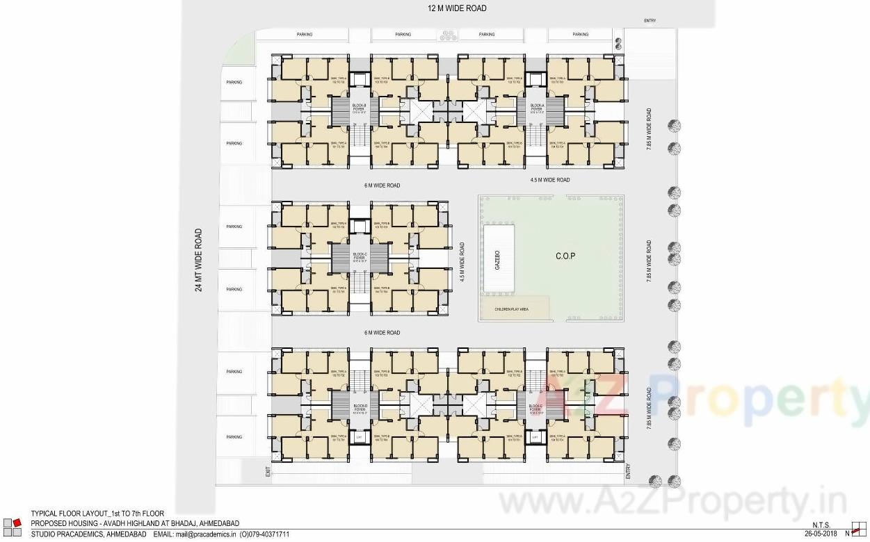 Layout of real estate project Avadh Highland located at Bhadaj, Ahmedabad, Gujarat