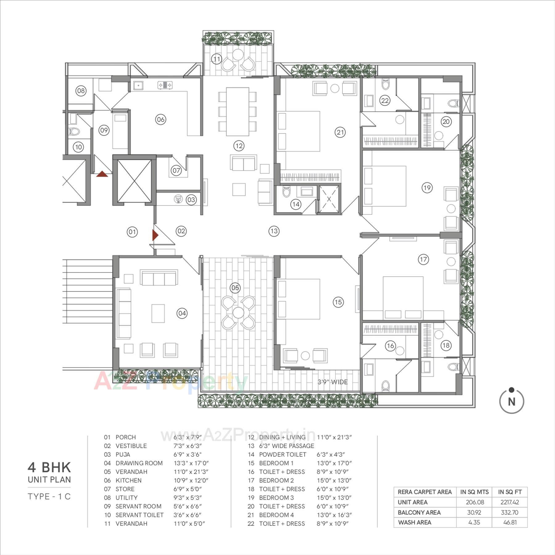 Layout of real estate project Avant located at Bodakdev, Ahmedabad, Gujarat
